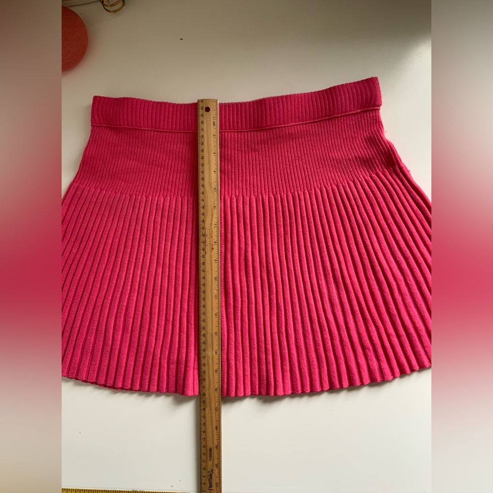 Aerie Take Charge Wool Sweater Mini Skirt L Women's Pink Punch NWT - Picture 3 of 8